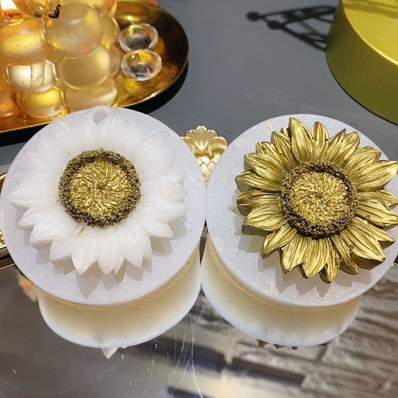 Boom✿ Sunflower Epoxy Resin Mold Aromatherapy Plaster Silicone Mould DIY Crafts Soap Candle Handicrafts Decorations Casting Tools