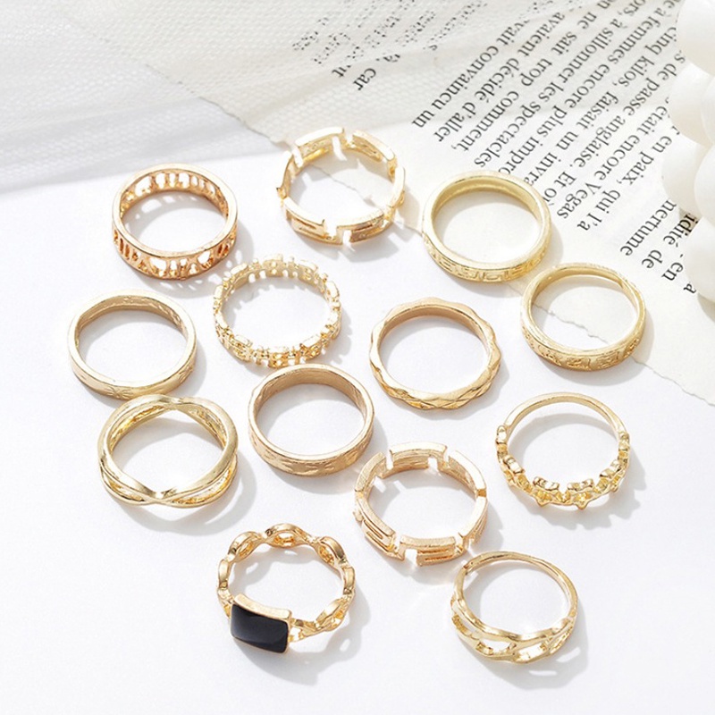 Bộ Nhẫn Đeo Khớp Ngón Tay Họa Tiết Hình Học Ngôi Sao / Bán Nguyệt / Hình Học Màu Vàng Phong Cách Boho Cổ