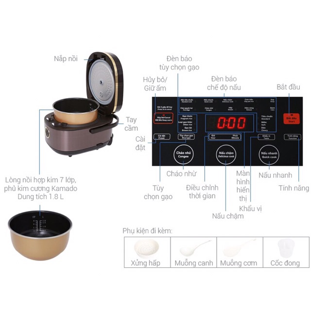 Nồi cơm điện cao tần Kangaroo KG599N