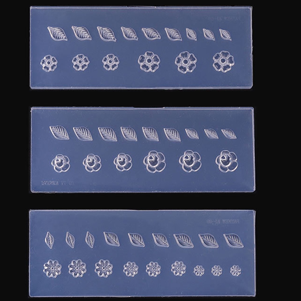 Khuôn silicone tạo hình hoa lá làm phụ kiện trang trí móng tay nghệ thuật DIY tiện lợi
