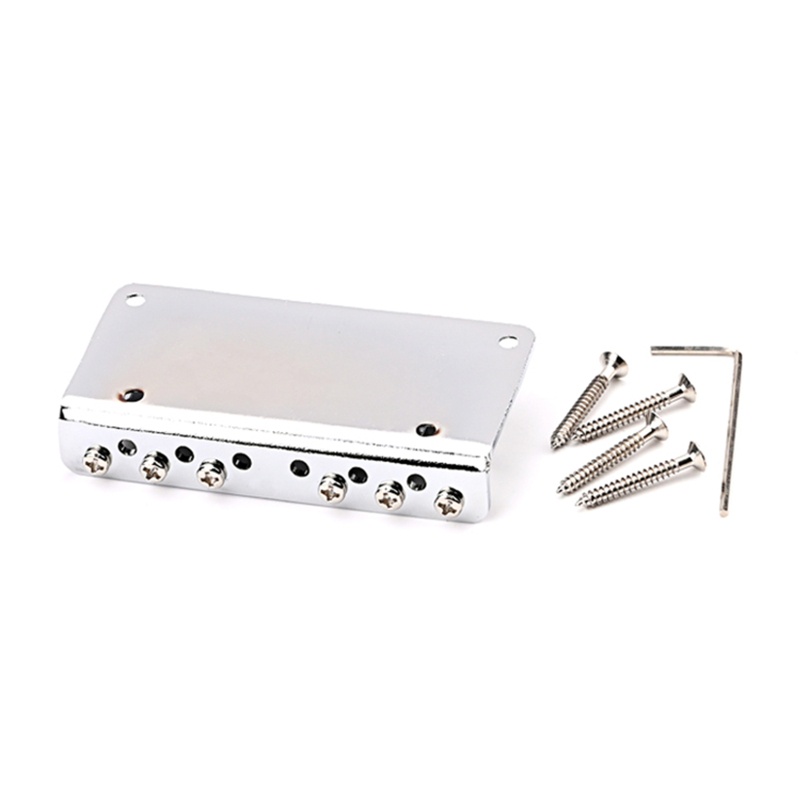 Youn Metal Guitar Fixed Hardtail Bridge Roller Saddle Bridge Replacement for 6-String Electric Guitar Bridge Tailpiece