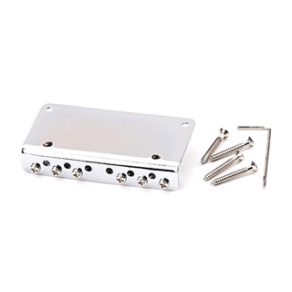 youn Metal Guitar Fixed Hardtail Bridge Roller Saddle Bridge Replacement for 6-String Electric Guitar Bridge Tailpiece