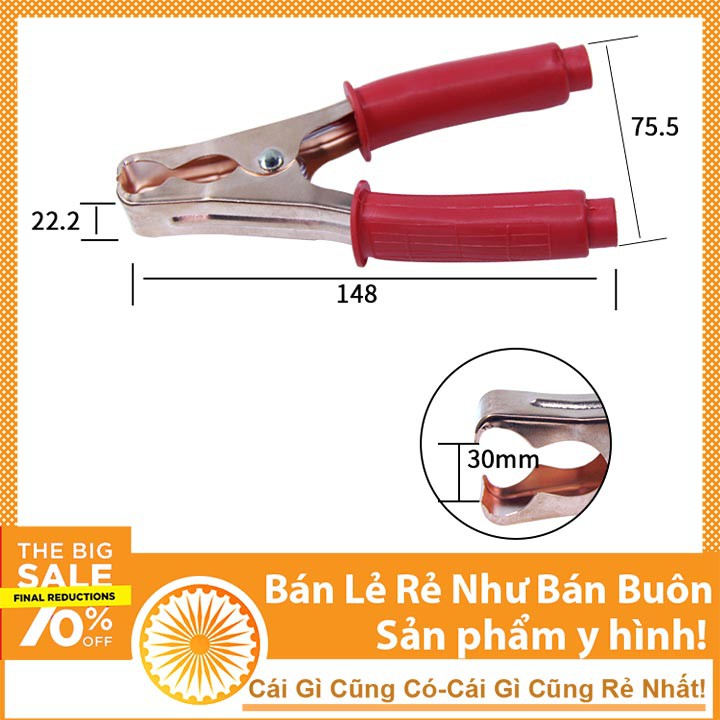 Bộ 2 Kẹp Ác Quy Đỏ Đen 10.5x6cm Giá Rẻ DHCNHN