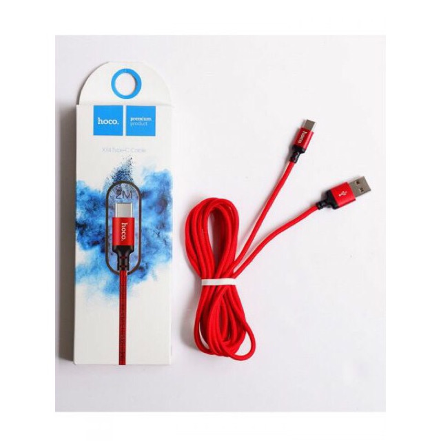 Cáp dù sạc nhanh Type C Hoco X14 siêu bền chính hãng