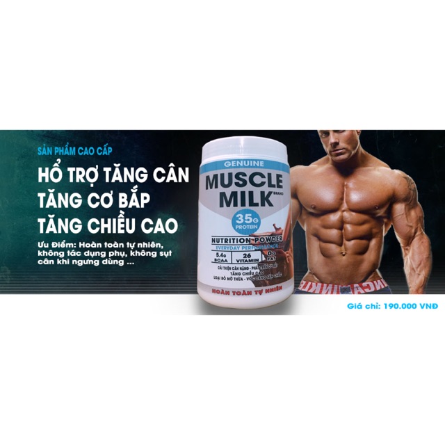  [FREE SHIP] 1KG Bột Sữa Tăng Cân, tăng cơ Muscle milk cao cấp