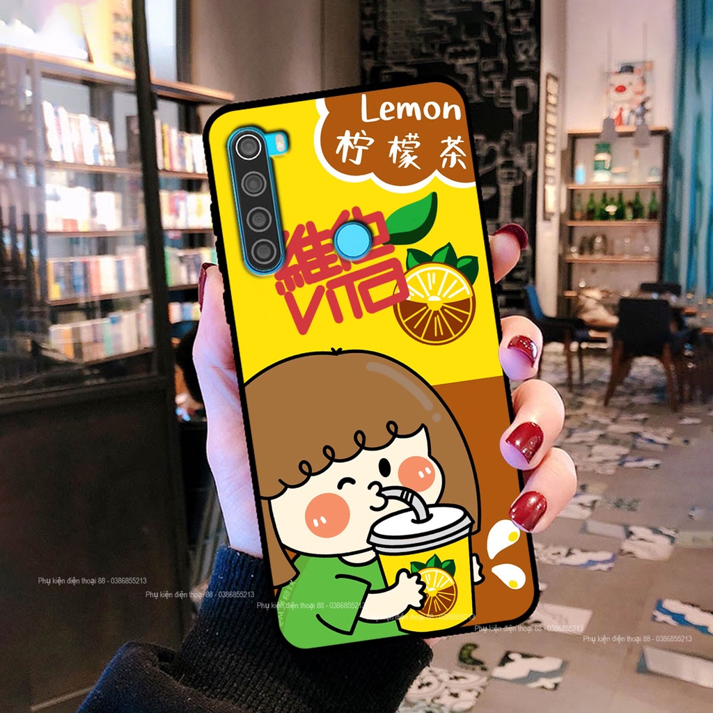 Ốp lưng Xiaomi REDMI NOTE 8 hình 3D trà sữa, bò sữa, cá mập - Đáng yêu, dễ thương - Chất lượng - Cao Cấp