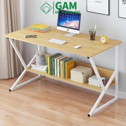 Bàn làm việc kèm giá sách IGA Semi thông minh có thế làm bàn học, bàn máy tính cho văn phòng  - GM18