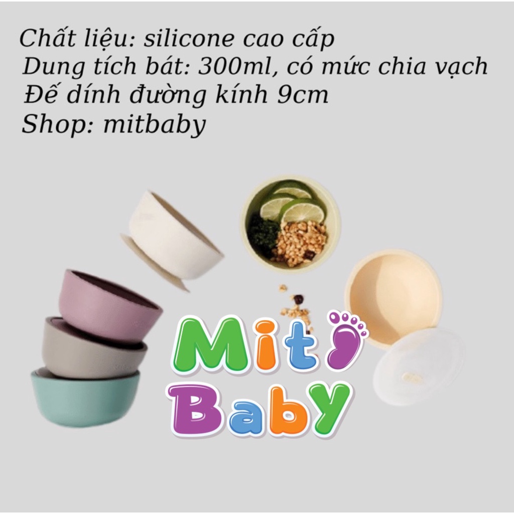 Bát ăn dặm -bát ăn dặm silicone chống đổ cao cấp Bluemama cho bé