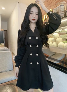 ĐẦM VEST NÚT BO EO