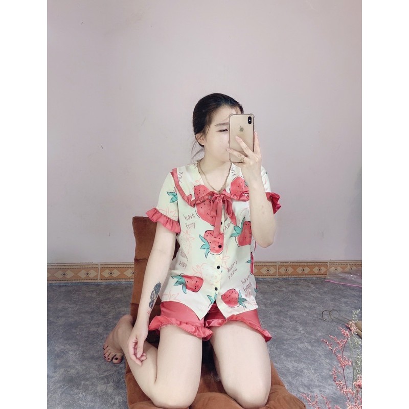 BỘ LỤA CỔ SEN BÈO CỘC XINH XẮN
