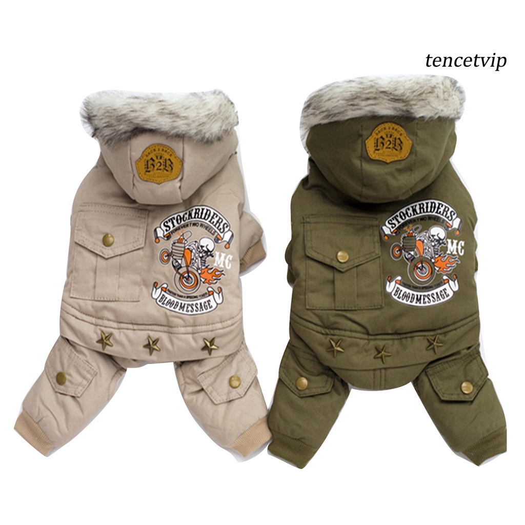 Áo khoác cotton dày in họa tiết hoạt hình thời trang mùa đông dành cho thú cưng