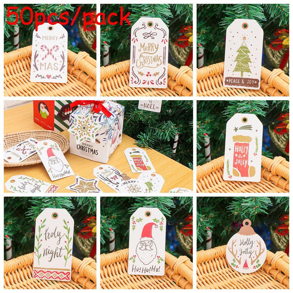 Set 50 Thẻ Giấy Treo Trang Trí Cây Thông Noel