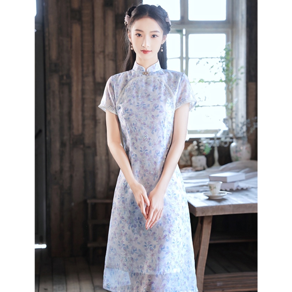 Vải tơ ovanza thêu hoa nhí