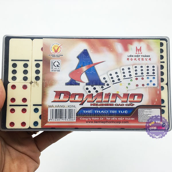 Hộp đồ chơi bộ cờ Domino Ngà Lớn Melamine Liên Hiệp Thành