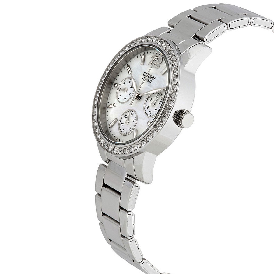 Đồng Hồ Nữ Citizen Đính Đá Swarovski Dây Thép Không Gỉ ED8090-53D - Mặt Xà Cừ