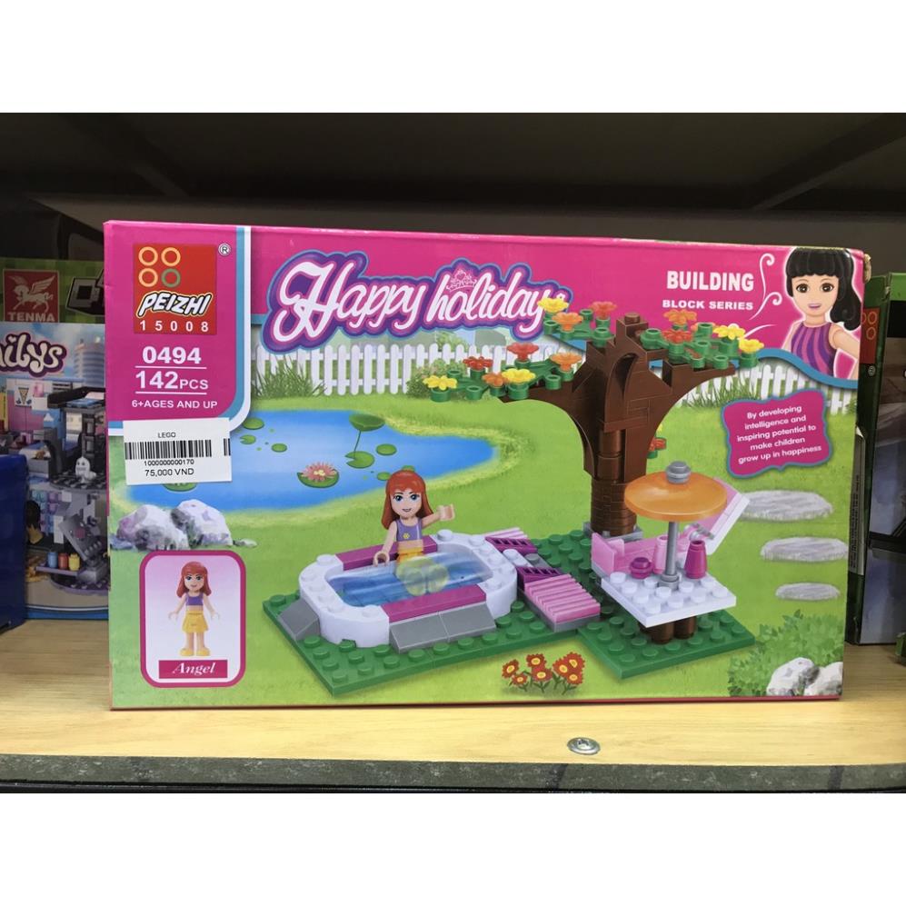 Bộ đồ chơi lắp ráp hồ bơi Happy Holiday cho bé gái