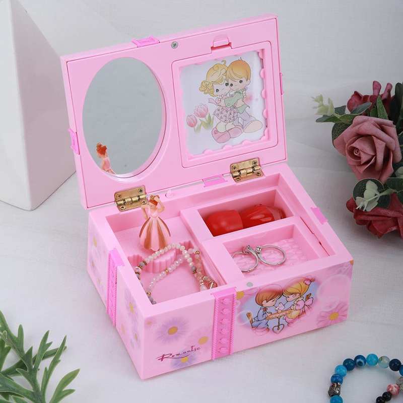 Hộp nhạc đựng nữ trang có cô gái nhảy múa đẹp mắt thiết kế màu hồng độc đáo