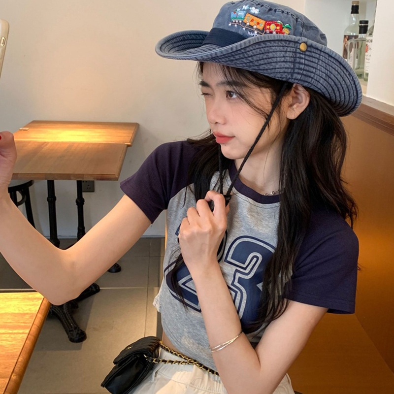 Mũ Cao Bồi Denim Chống Nắng Điều Chỉnh Được Cho Thanh Thiếu Niên