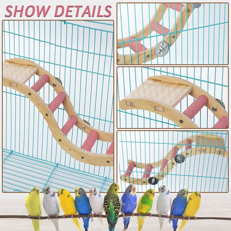 ✿ Thang Leo Dạng Đứng Dễ Lắp Đặt Cho Chim Vẹt Cỡ Nhỏ / Vừa / Nhỏ