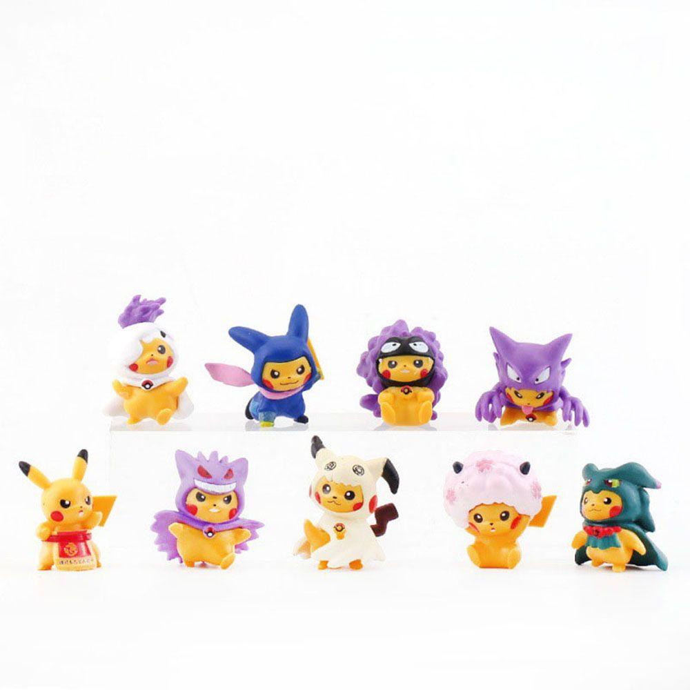 Set 9 Mô Hình Nhân Vật Phim Hoạt Hình Pikachu Bằng PVC