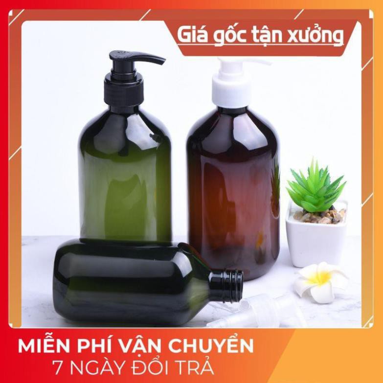 Chai nhựa pet xịt vòi nhấn 300ml chiết mỹ phẩm, đựng dầu gội, sữa tắm