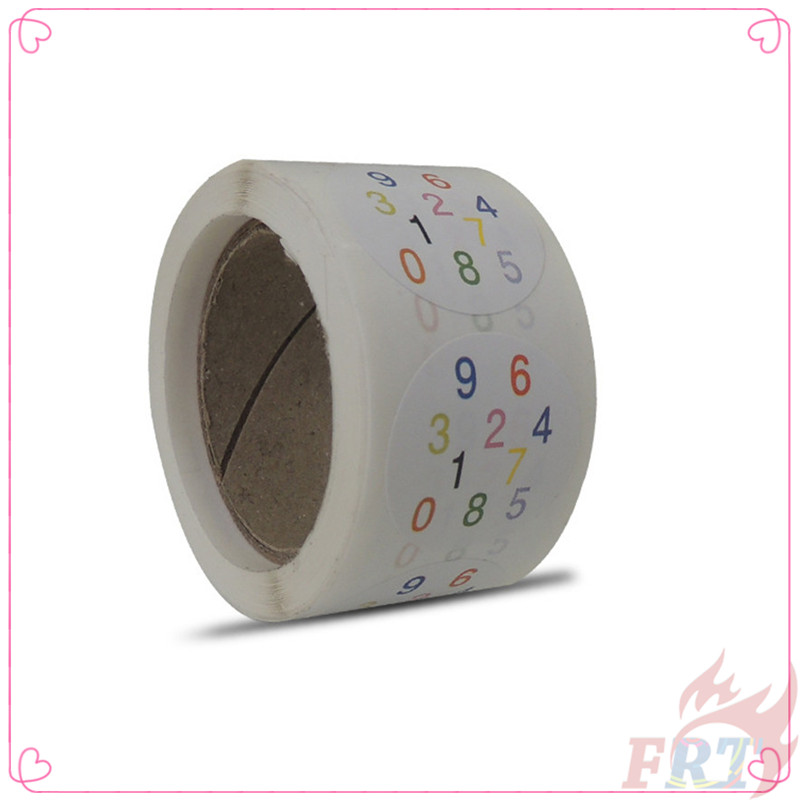 ▶ Nhãn Con Dấu ◀ Cuộn 250 Miếng Dán Số Nhiều Màu Trang Trí Sổ Tay