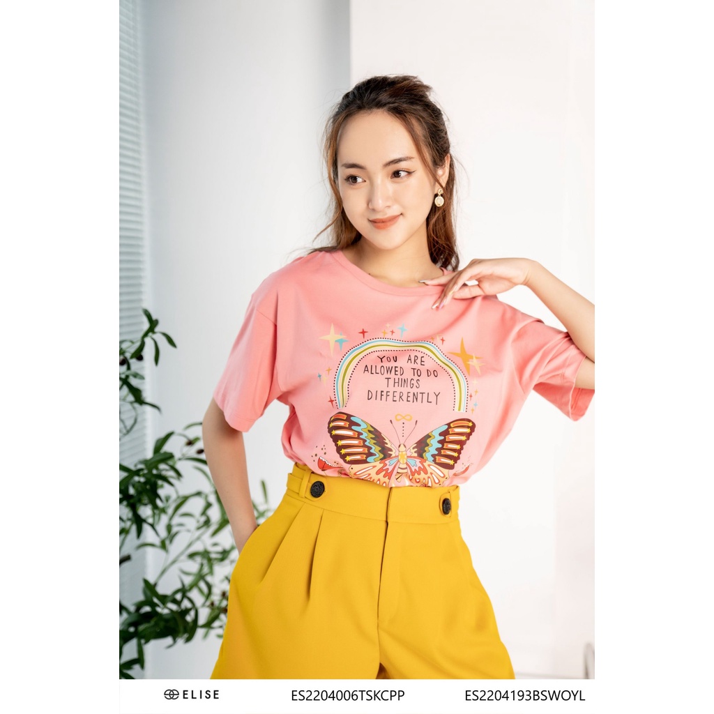Quần short vàng đai cúc thiết kế Elise Live Only ES2204193BSWOYL