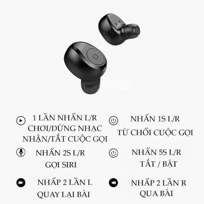 Tai nghe bluetooth S10 Pro V5.2 cao cấp, cảm ứng vân tay,  Chống nước tiêu chuẩn IPX7 , nghe nhạc 10h, kiêm sạc dự phòng