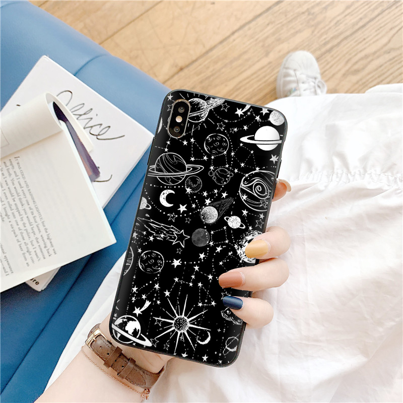 Galaxy Ốp Điện Thoại Mềm Chống Rơi Họa Tiết Vũ Trụ Cho iphone x 7 7p 8 8p 6 6s plus 5 5s se