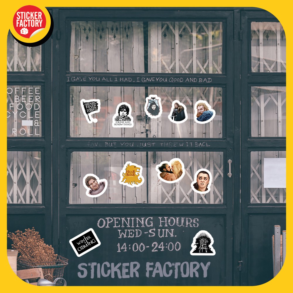 Game Of Throne GOT - hộp set 100 sticker decal hình dán nón bảo hiểm , laptop, xe máy, ô tô - STICKER FACTORY