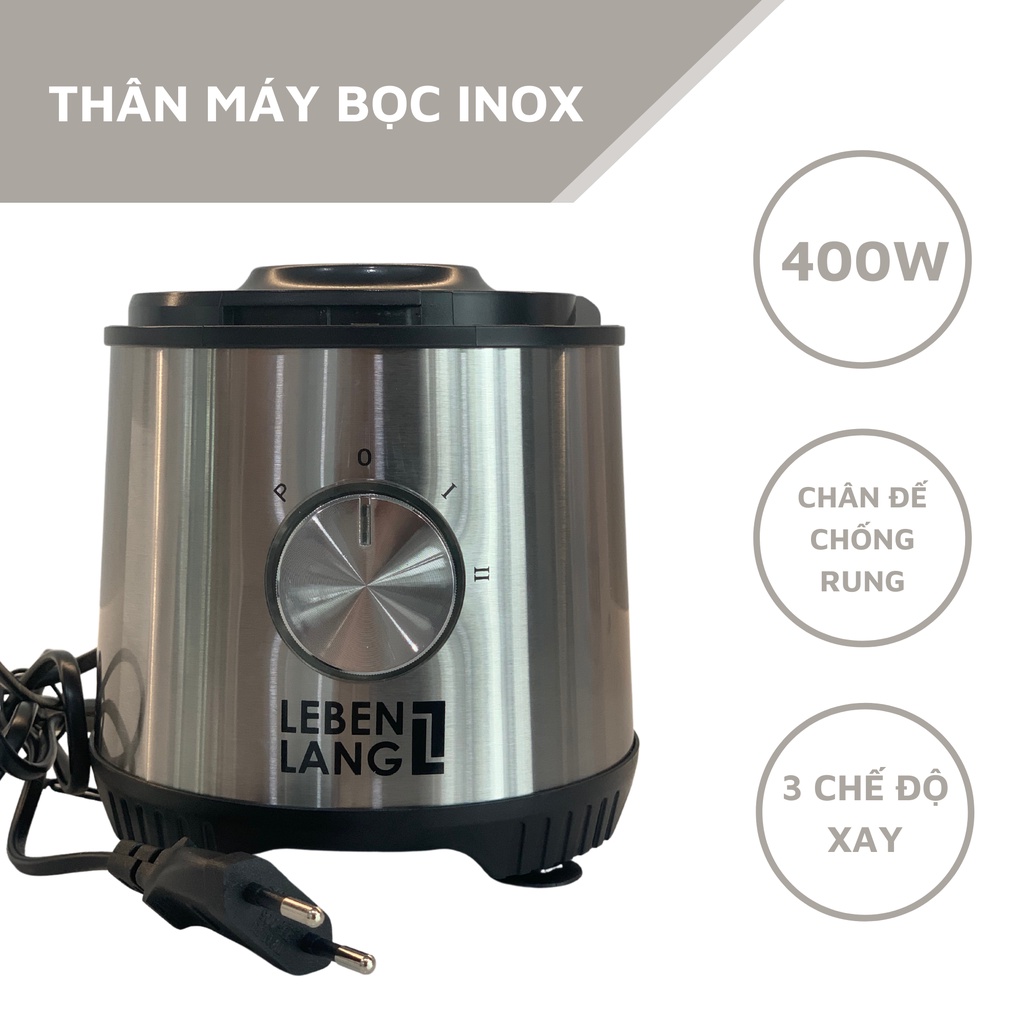 Máy xay thịt đa năng LEBENLANG công suất 400W, dung tích cối xay 500ml, bảo hành 2 năm - LBMF8906