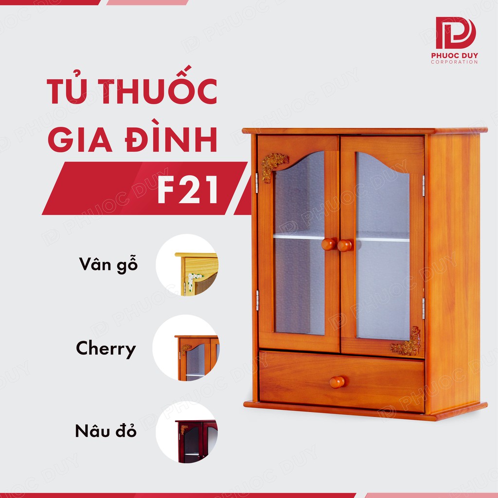 Tủ thuốc - Tủ y tế gia đình gỗ tự nhiên F21