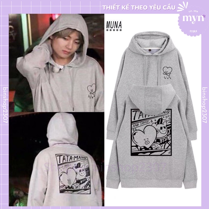 Áo Khoác Hoodie TATA Giống V (BTS) Mẫu Mới Đủ Size