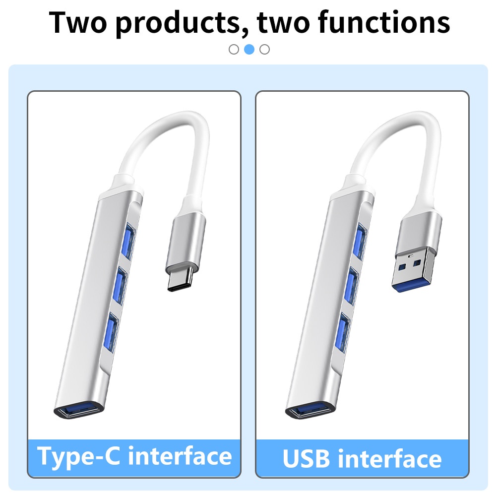 Bộ Chia 4 Cổng USB 3.0 Type C Cho Laptop Máy Tính