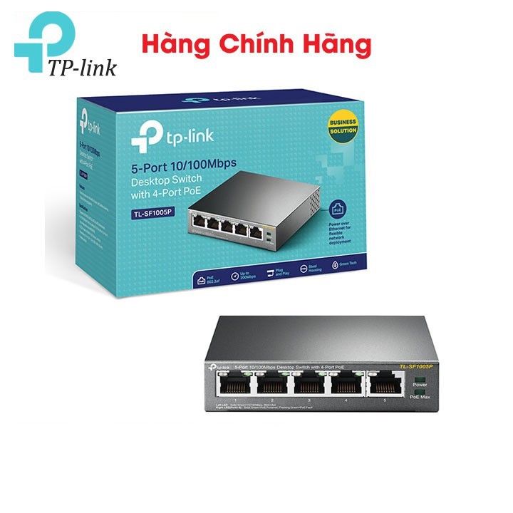 Bộ Chia Tín Hiệu Để Bàn 5 cổng Tp-link TL-SF1005P 10/100Mbps với 4 cổng PoE