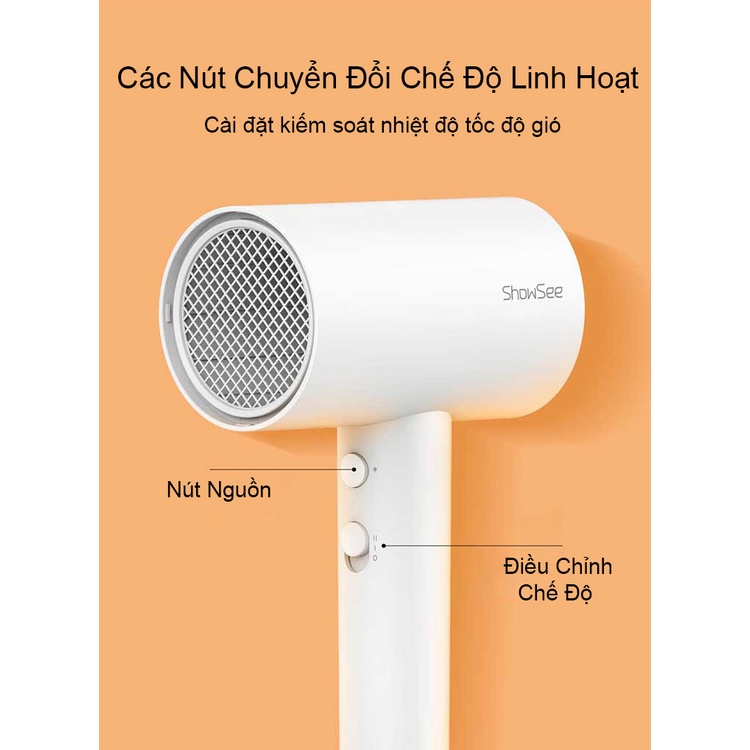 Máy Sấy Tóc Xiaomi ShowSee A1-W Ion Âm Bảo Vệ Tóc Giá Rẻ Chính Hãng haochi