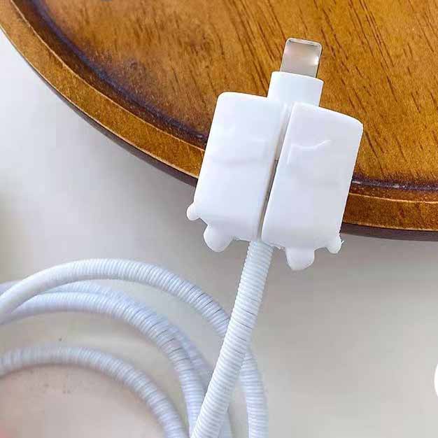 Bộ Phụ Kiện Bảo Vệ Dây Cáp Sạc iPhone 18w / 20w Hình Khủng Long Dễ Thương