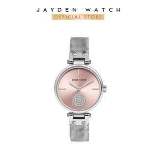 Đồng hồ nữ anne klein 3001lpsv silver-tone pink dial 34mm