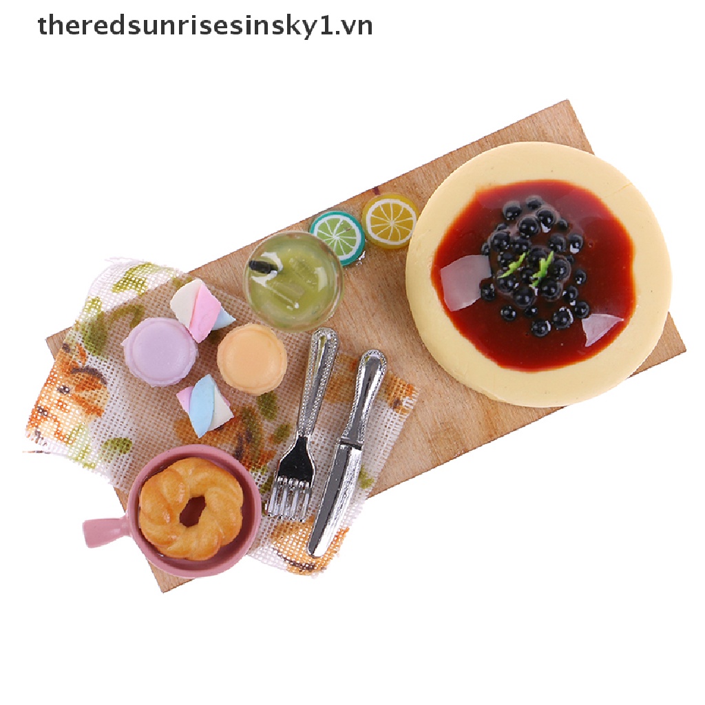 1 mô hình bánh phô mai tỉ lệ 1:12 trang trí nhà búp bê