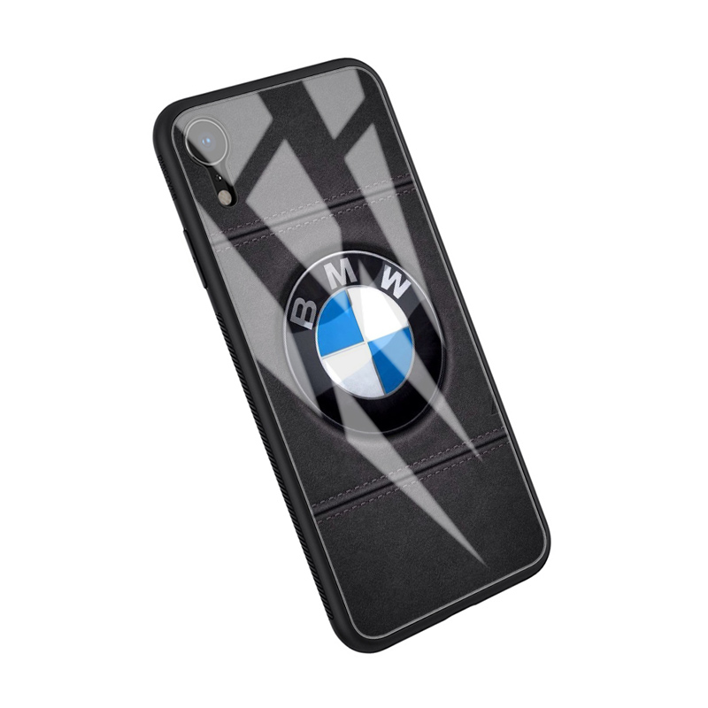 Ốp điện thoại kính cường lực hình logo xe ô tô BMW sang trọng B44 thích hợp cho iPhone 11Pro XSMax X XR 8 7 6S 6+ 5S 5