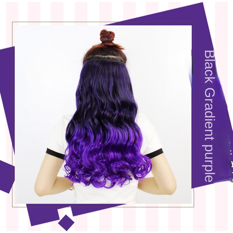 Tóc Giả Dài Xoăn Màu Gradient Thời Trang Cho Nữ