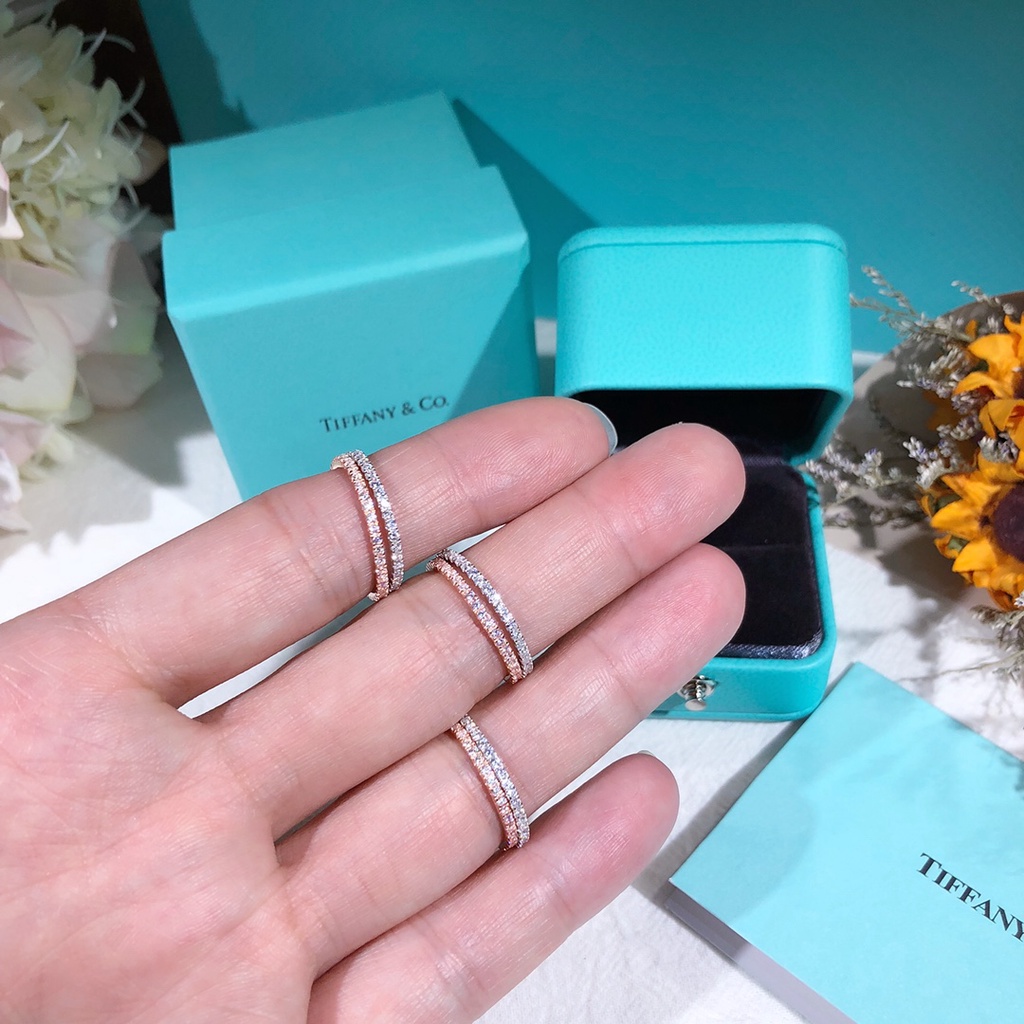 Nhẫn Bạc S925 Đính Kim Cương Giả Thời Trang Size 56789