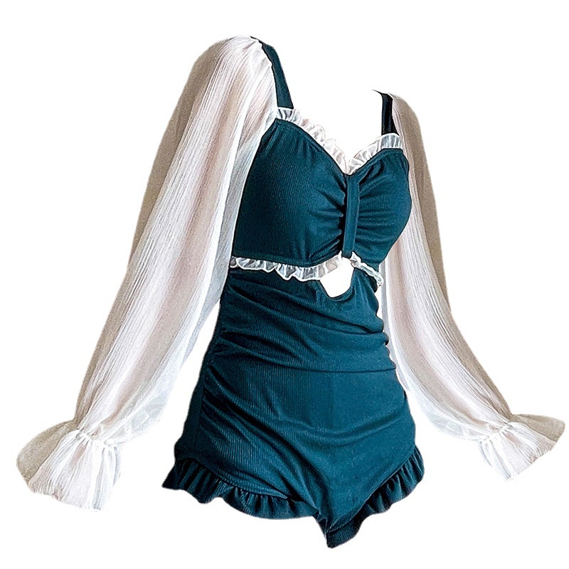 Đồ Bơi Một Mảnh Tay Dài Dáng Ôm Phong Cách Hàn Quốc Thời Trang Gợi Cảm 2022 FT6001