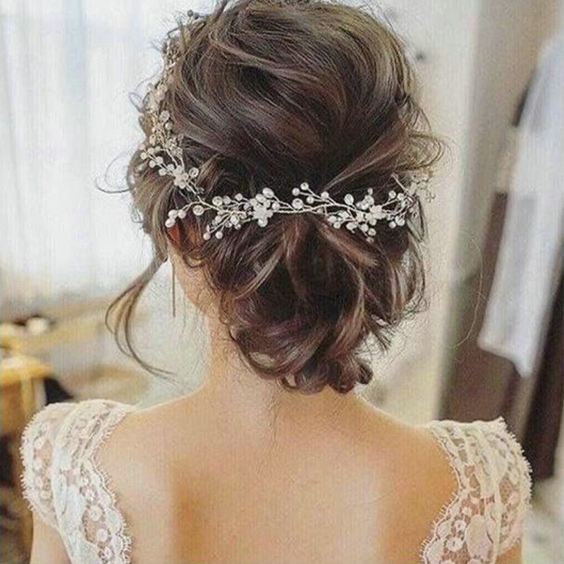 Cài Tóc Đính Ngọc Trai Nhân Tạo Cho Cô Dâu