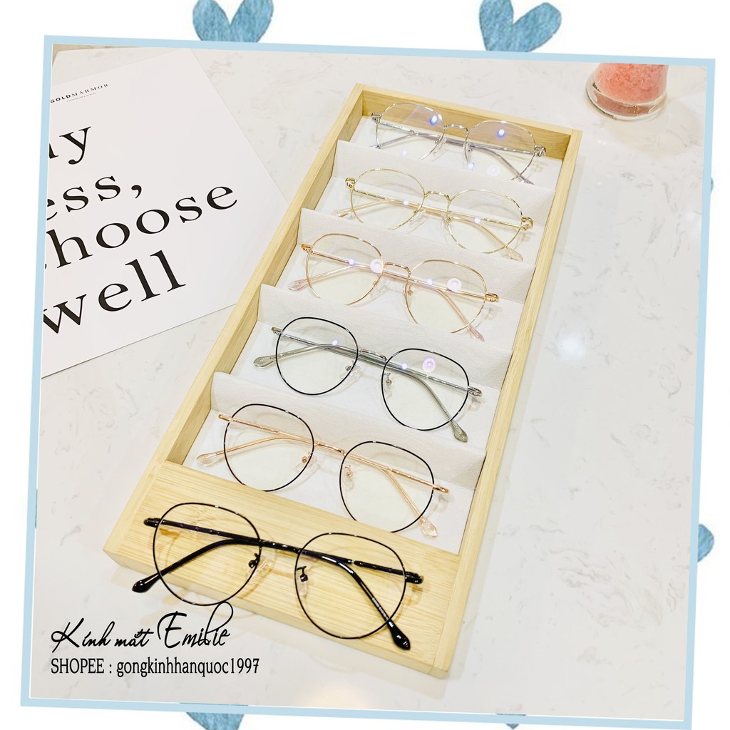 Gọng kính mảnh nhẹ ⚡𝑭𝑹𝑬𝑬𝑺𝑯𝑰𝑷⚡ tròn bầu nam nữ Kính mắt Emilie - Kính cận hot 2021