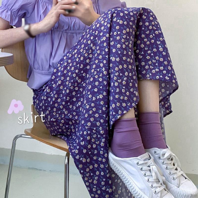 Chân Váy Dài Họa Tiết Hoa Thời Trang Retro Cho Nữ