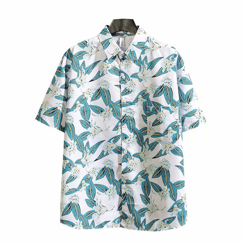 Set Áo Sơ Mi Tay Ngắn Kèm Quần short Thời Trang Biển Cho Nam