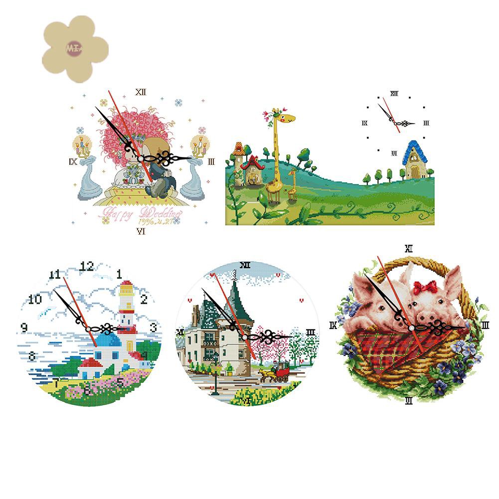 Tranh Thêu Chữ Thập 14ct Hình Đồng Hồ