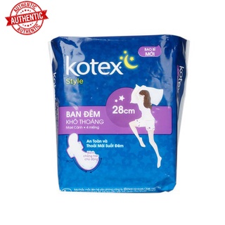 [Mã giảm giá tích lũy] Băng Vệ Sinh Kotex Style Maxi Ban Đêm Có Cánh 4 Miếng 28cmx4