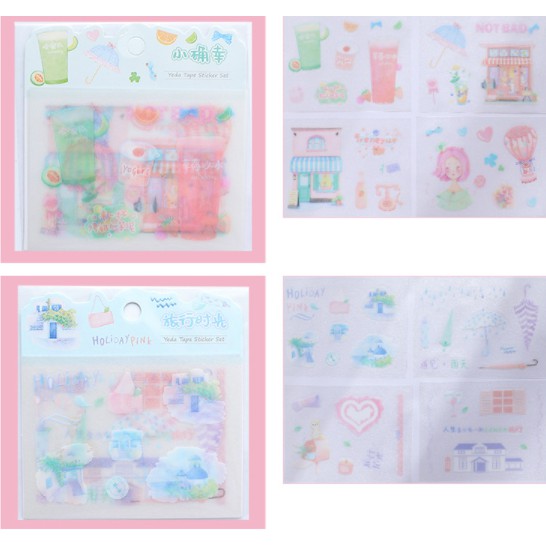 sticker set 4 nhỏ cô gái hình vẽ S16 thần tượng chữ kí